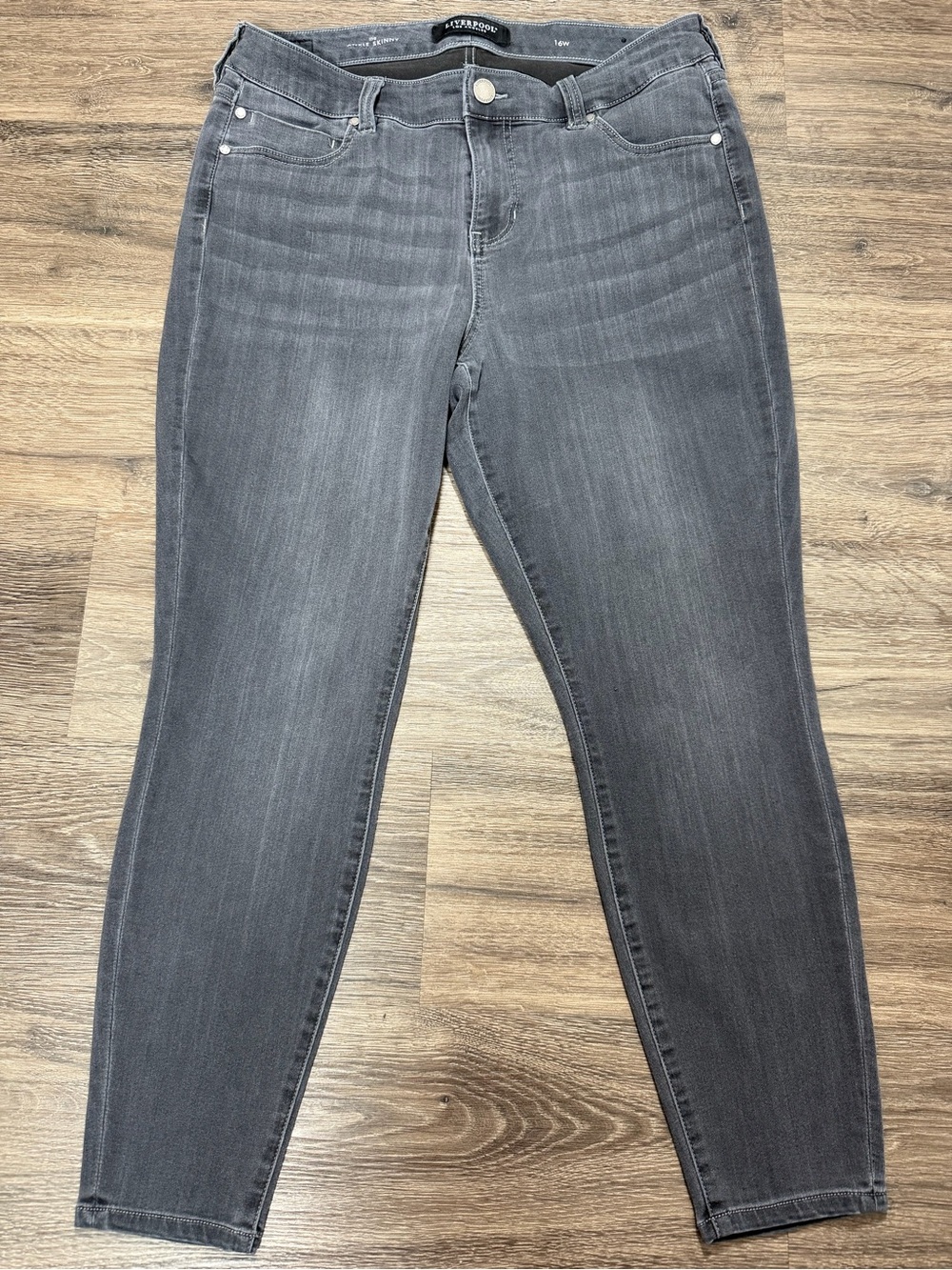 Liverpool Los Angeles The Ankle Skinny Gray Jeans Women's 16W Plus Stretch
